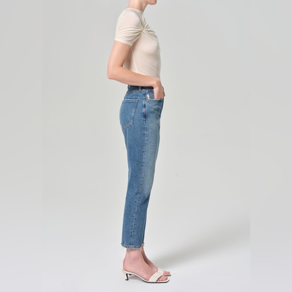 AGOLDE Riley High Rise Straight Crop‎ Jeans Medium Blue Wash Size 26 - Picture 3 of 8